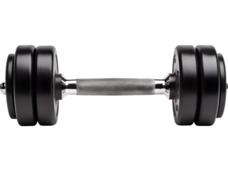 Bright color vinyl dumbbell isolated on transparent background. Suitable for home workouts, fitness apps, and beginner training visuals..