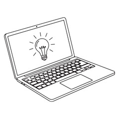 A laptop computer with a sign