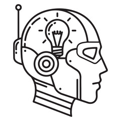 human head with light bulb