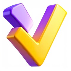 3D-rendered checkmark, gradient colors, floating against a white background
