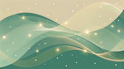 Futuristic Muted Green & Sandy Beige Gradient Mesh Art for Digital Design