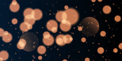 Golden Bokeh Light Overlay Dark Background – Soft Glowing Particles, Abstract Sparkle Dust Effect for New Year, Night Celebration and Creative Design