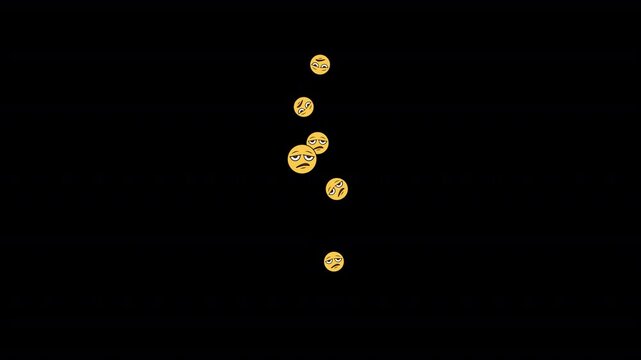 Bored face emoji loop animation expressing tiredness and lack of interest. Perfect for reactions, chat messages, memes, reels, stories, UI reactions, and casual digital content.