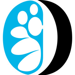 Stylized Paw Print as Letter O Modern Logo