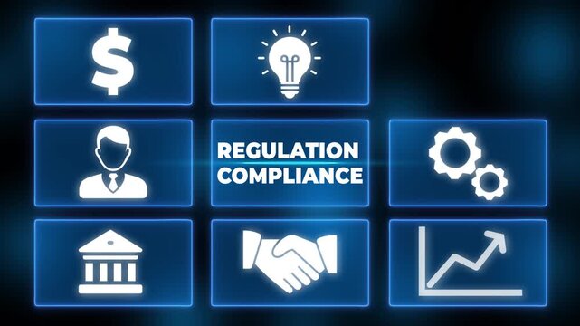 Compliance rules regulation policy law. Business, Technology, Internet and network concept.