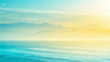 Soft Aqua Blue and Light Yellow Gradient Mesh with Smooth Fade