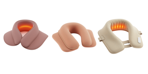 heated travel neck pillows in different colors