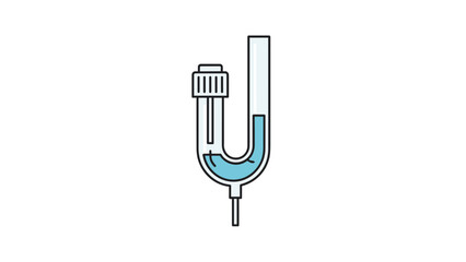 Simple illustration of a Ushaped tube with liquid. © Z Z K V V C Art