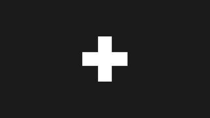 Obraz premium White plus sign on a black background representing addition or positivity.