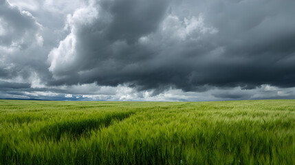 Obraz premium stormy clouds over the field
