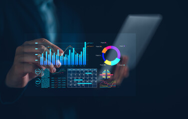Data insights, charts, and analytics help visualize performance. Digital data strategy, analytics enhances growth, planning and data improves business value outcomes through analysis.