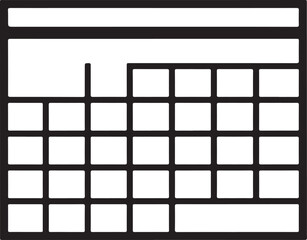 Simple black and white calendar icon graphic
