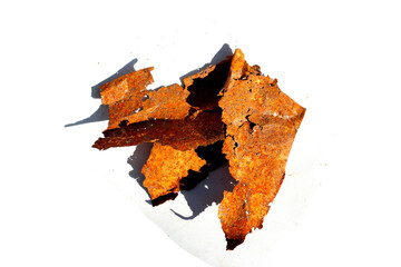 Piece of old rusty of zinc sheet