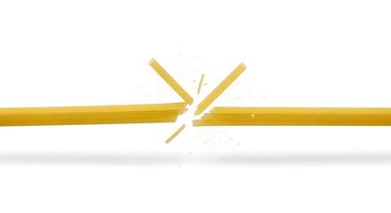 Dry spaghetti breaking on a white background creates a dynamic composition perfect for food blogs or culinary marketing materials