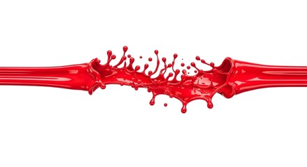Dynamic red paint collision creates a striking visual impact against a clean white background perfect for creative projects