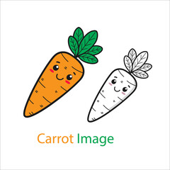 Coloring Book For Kid Carrot Vector
