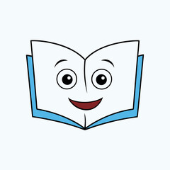 open book emoji with a happy smiling face