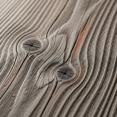 Close-up of Weathered Wood Grain with Knots and Texture.