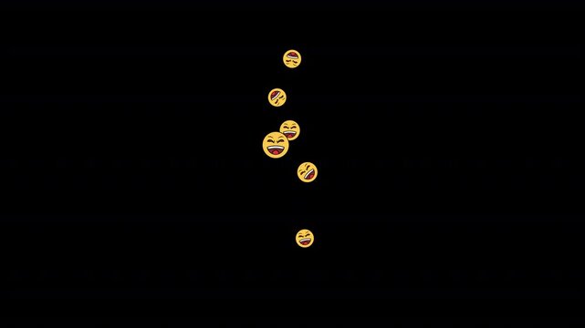 Laughing hard emoji loop animation expressing uncontrollable laughter. Perfect for viral memes, strong reactions, chats, reels, stories, and energetic social media content.
