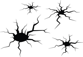 Crack texture, broken surface, fracture pattern, damaged wall, shattered design, stress lines, grunge element, abstract cracks, impact marks, distressed background