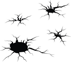 Crack texture, broken surface, fracture pattern, impact damage, shattered design, jagged lines, distressed background, abstract cracks, structural break, grunge element