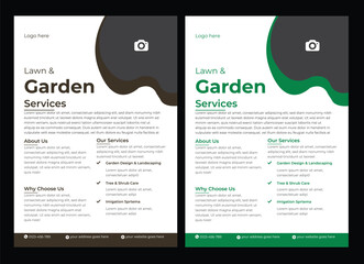 lawn care flyer design template. landscaping and gardening lawn care service flyer Lawn or gardening services social media post template, agro social media post template design