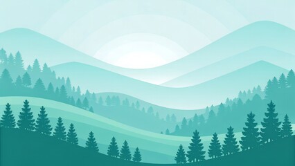 Soft Teal Mint Gradient Mesh with Gentle Smooth Transitions