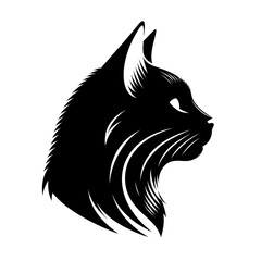 Cat face image silhouette illustration art