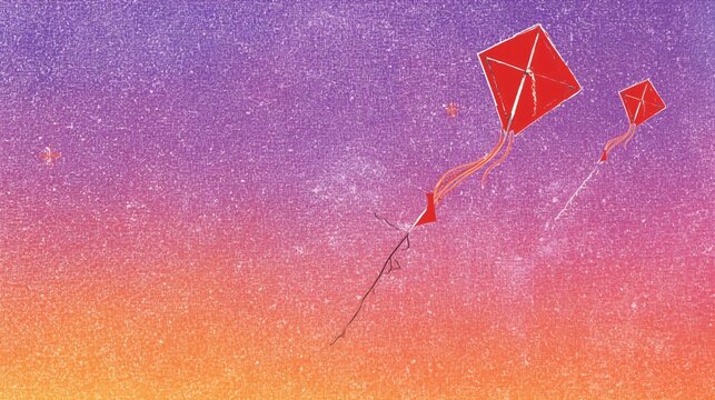 Celebrate makar sankranti background with kites and manja