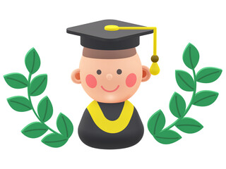 3D Graduation illustration