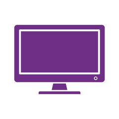 Computer monitor icon in purple color