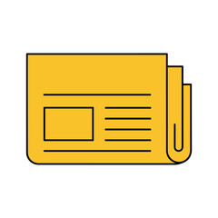 Simple yellow document or newspaper icon