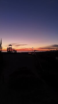 Precioso amanecer en la mediterr&aacute;nea playa de Xeraco (Valencia) a vista de p&aacute;jaro. 