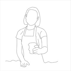 Female barista hands over a cup of coffee