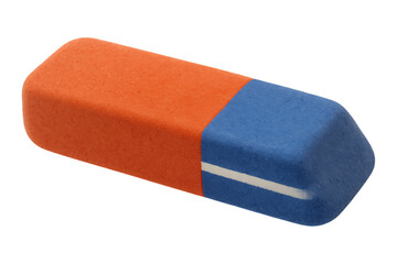 Close Up View Of Two Tone Office Supply Item Used To Erase Writing Isolated on a Transparent Background