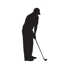 man golf poses in silhouettes Vector design illustration