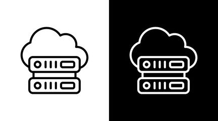 Cloud Server With Icon Set Design