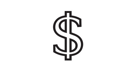 Obraz premium Dollar sign outline icon vector