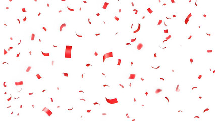 Red confetti falling against a dark background