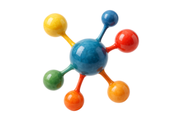 Abstract Molecular Structure Science Concept Isolated on a Transparent Background