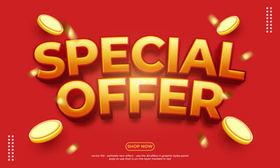 Vector illustration of a price tag and special offer sale banner. Text font is editable