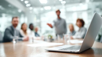 Manager leads alcohol awareness webinar in bright meeting room