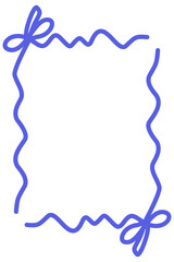 Wedding ribbon frame, doodle watercolor bow border set, vector hand drawn holiday invitation design. Coquettish girly wavy line print, birthday greeting minimalist cute decor. Elegant ribbon frame 