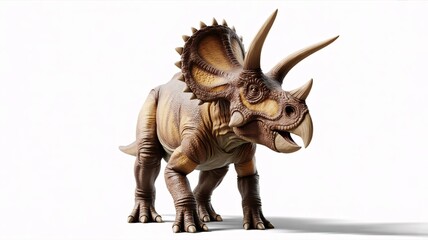 Majestic Triceratops with horns and frill standing proudly, a symbol of prehistoric power and ancient wonder for educational content and dinosaur enthusiasts