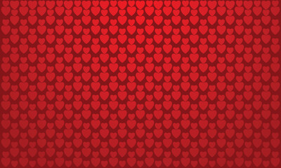 Seamless red heart vector pattern background for Valentine’s Day, love celebration, greeting card, banner and poster design