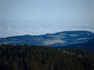 mountain landscape with clouds