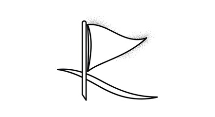 Simple line drawing of a flag