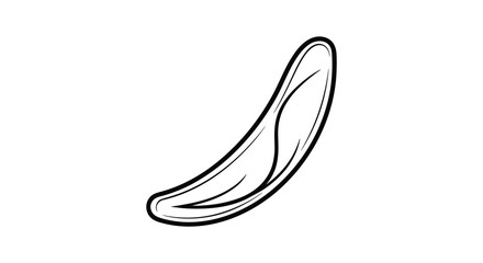 Simple line drawing of a banana