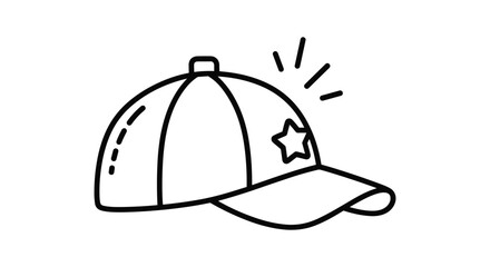 Baseball cap with star emblem on front panel