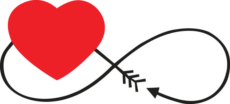 Infinity heart with arrow Vector